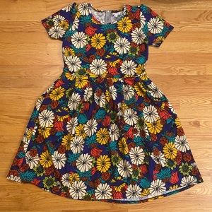 Lularoe Flower Print Amelia Dress
